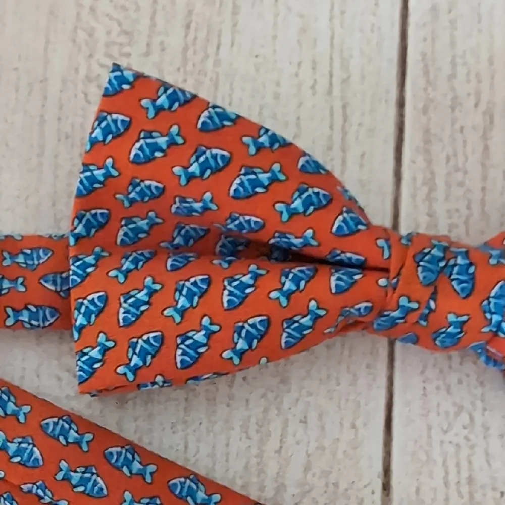Izod Kids Orange Dinosaur Pattern Bow Tie